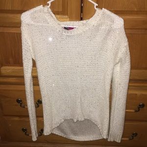 White sparkles tunic sweater